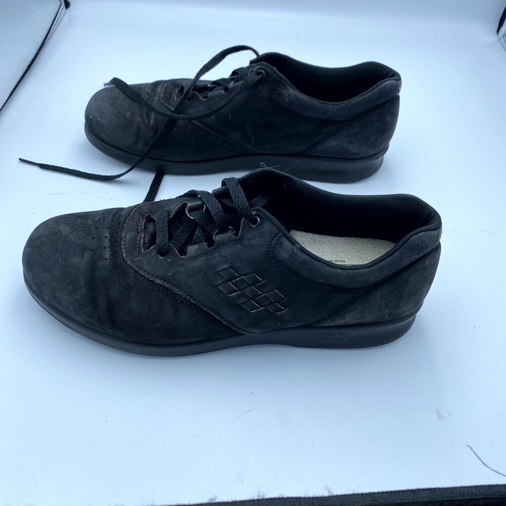 SAS Free Time 616170 Women's 9.5M Sneakers Black Suede Casual Lace Up Shoes